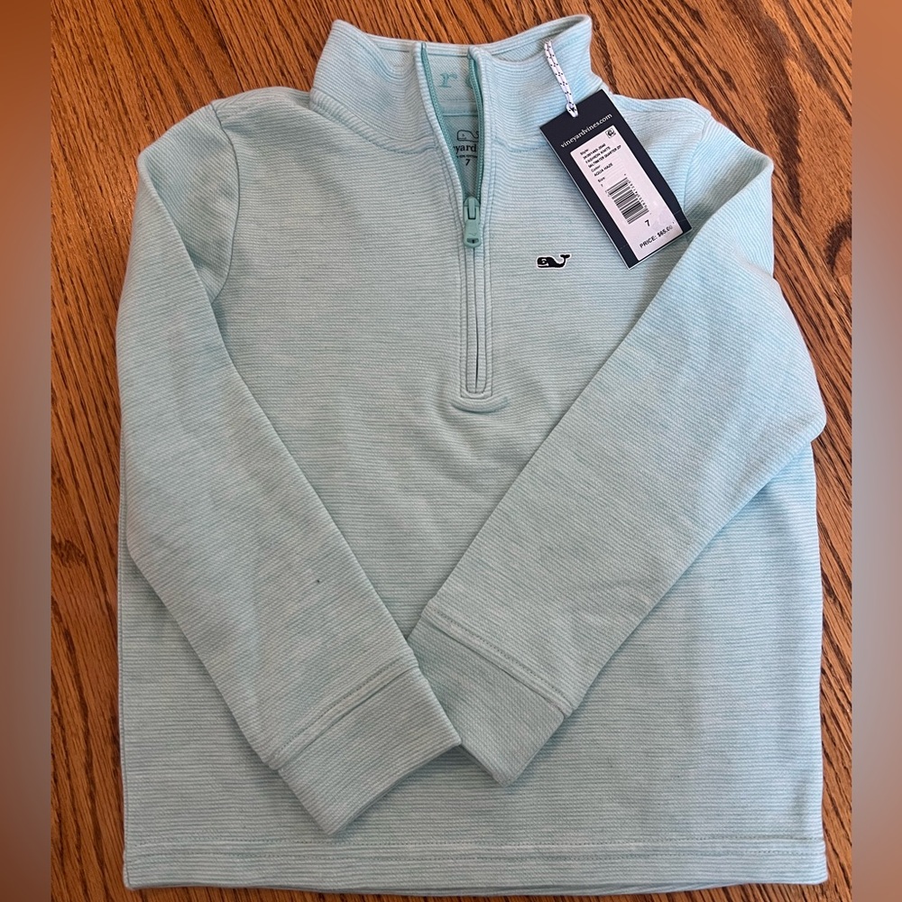 Vineyard Vines Kids Light Blue Quarter-Zip Pullover